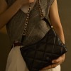 Leather rhombic chain underarm bag with advanced sense underarm bag