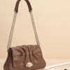 Minimally designed Maillard style pleated small bag, light luxury shoulder bag